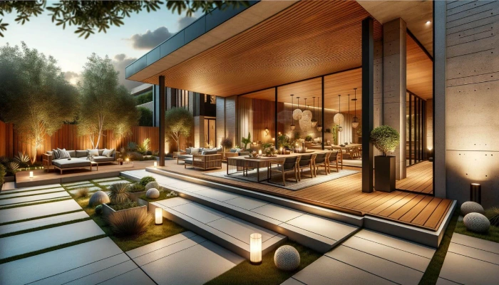 ویلای چوبی و بتنی